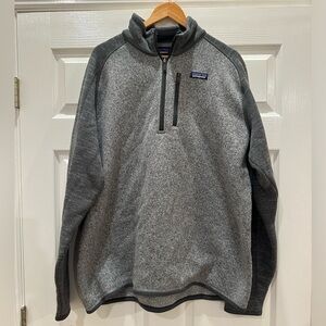 PATAGONIA 2 Tone Gray BETTER SWEATER 1/4 Zip Fleece Pullover Men’s XXLarge